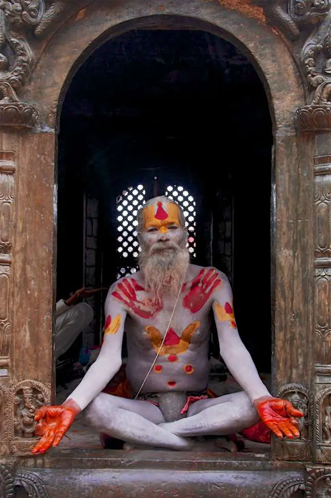 Vertical Of Sadhu In Temple Doorway In Pashupatinath, Nepal By Ralph Velasco5