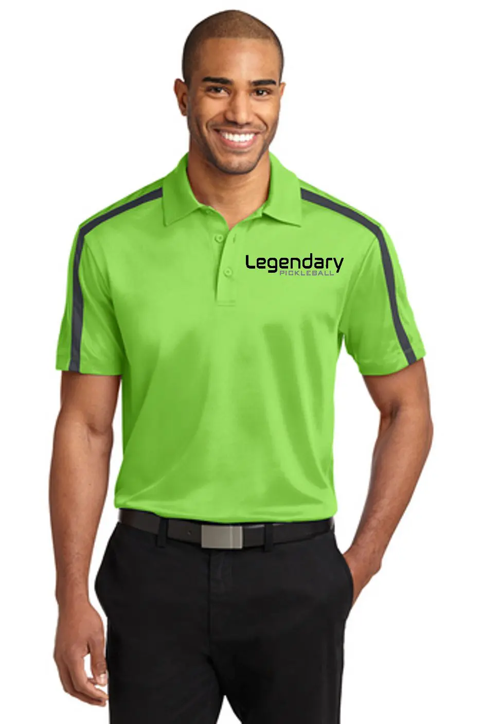14 Days Of Legendary: Honoring Those Who Helped Make Pickleball Great &Raquo; Legendary 547K Mens Lime Grey Polo Front