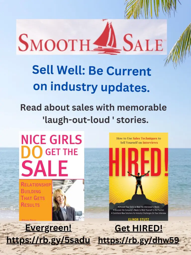 Nice Girls Do Get The Sale Is An International Best-Seller And Evergreen:
A Classic! Https://Amzn.to/39QivzwHired! How To Use Sales Techniques To Sell Yourself On Interviews Is A Best Seller. Https://Amzn.to/33Lp2Pv And Helped Many To Secure The Job They DesiredVisit Elinor Stutz'S Author Page On Amazon: Https://Www.amazon.com/Elinor-Stutz/E/B001Js1P8S  