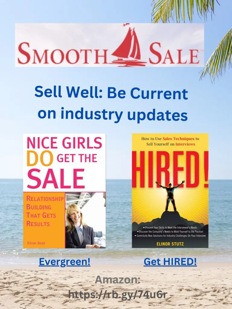 Nice Girls Do Get The Sale Is An International Best-Seller And Evergreen:
A Classic! Https://Amzn.to/39QivzwHired! How To Use Sales Techniques To Sell Yourself On Interviews Is A Best Seller. Https://Amzn.to/33Lp2Pv And Helped Many To Secure The Job They DesiredVisit Elinor Stutz'S Author Page On Amazon: Https://Www.amazon.com/Elinor-Stutz/E/B001Js1P8S  