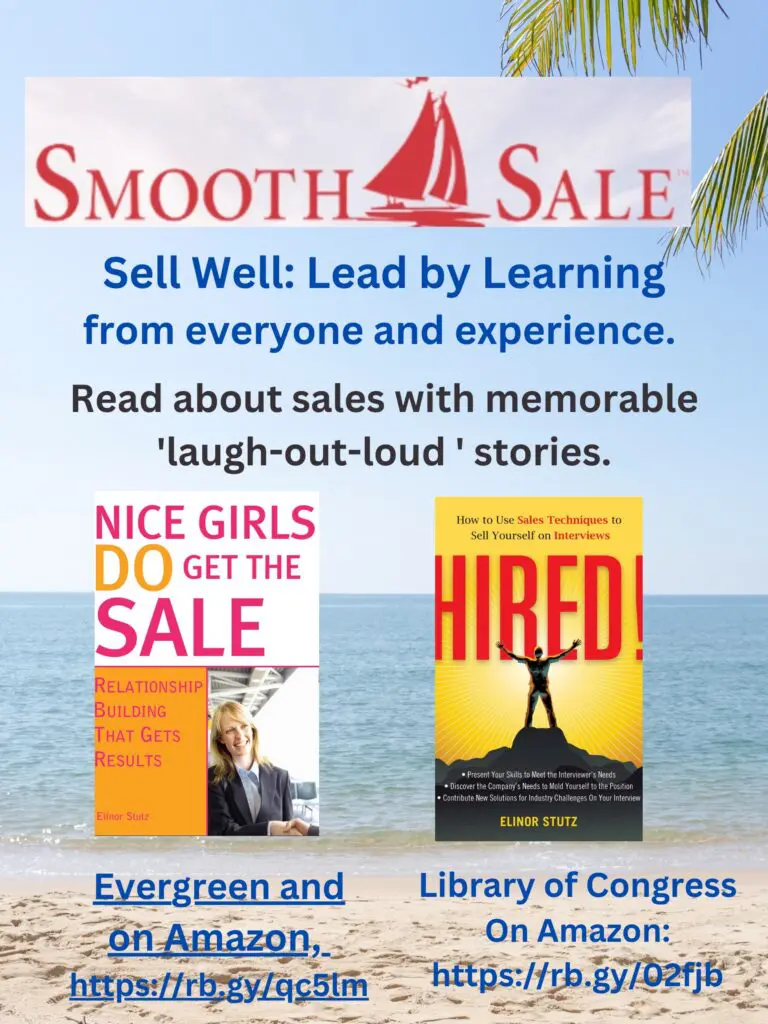 Nice Girls Do Get The Sale Is An International Best-Seller And Evergreen:
A Classic! Https://Amzn.to/39QivzwHired! How To Use Sales Techniques To Sell Yourself On Interviews Is A Best Seller. Https://Amzn.to/33Lp2Pv And Helped Many To Secure The Job They DesiredVisit Elinor Stutz'S Author Page On Amazon: Https://Www.amazon.com/Elinor-Stutz/E/B001Js1P8S  