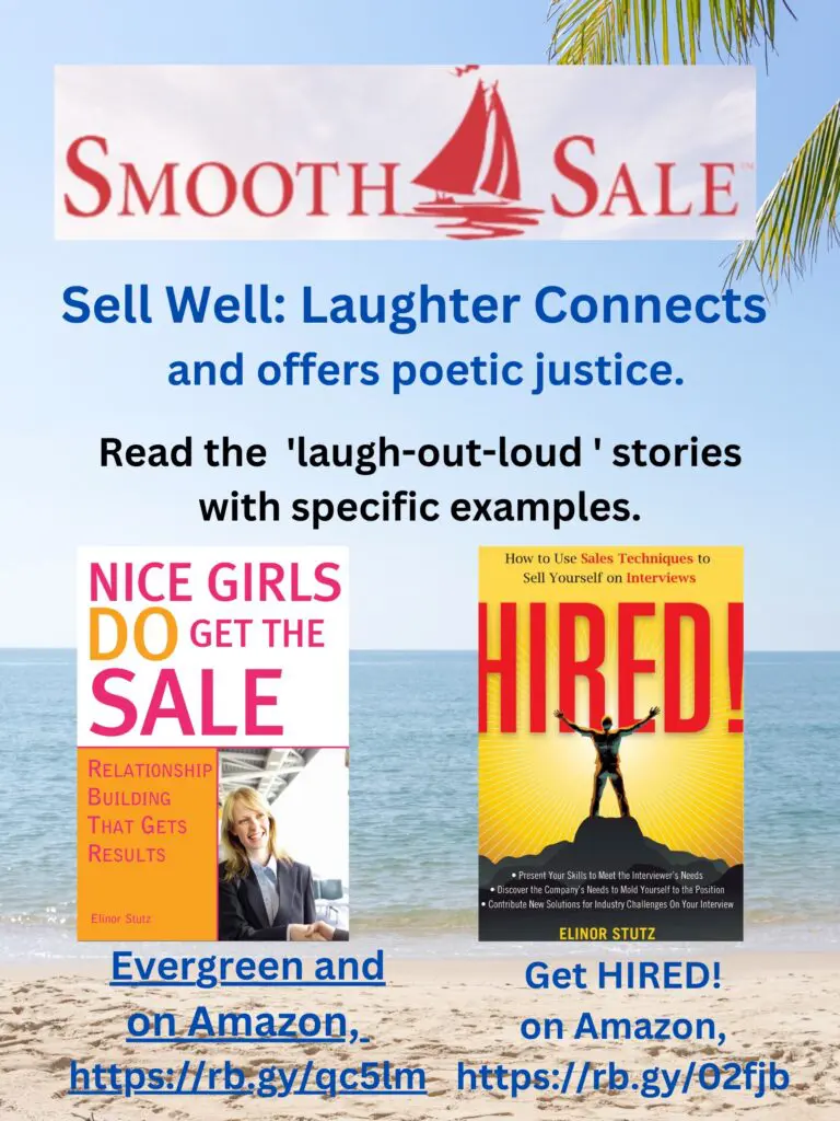 Nice Girls Do Get The Sale Is An International Best-Seller And Evergreen:
A Classic! Https://Amzn.to/39QivzwHired! How To Use Sales Techniques To Sell Yourself On Interviews Is A Best Seller. Https://Amzn.to/33Lp2Pv And Helped Many To Secure The Job They DesiredVisit Elinor Stutz'S Author Page On Amazon: Https://Www.amazon.com/Elinor-Stutz/E/B001Js1P8S  