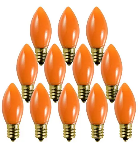 12 Pack C9 Orange Light Bulb
