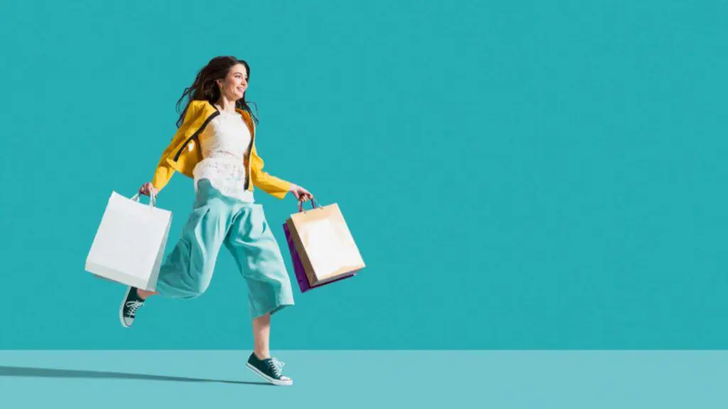 Young Happy Woman Shopping