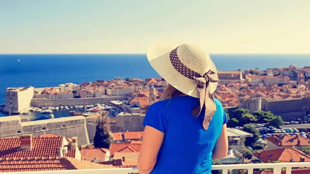 Woman On The Wall Of Dubrovnik