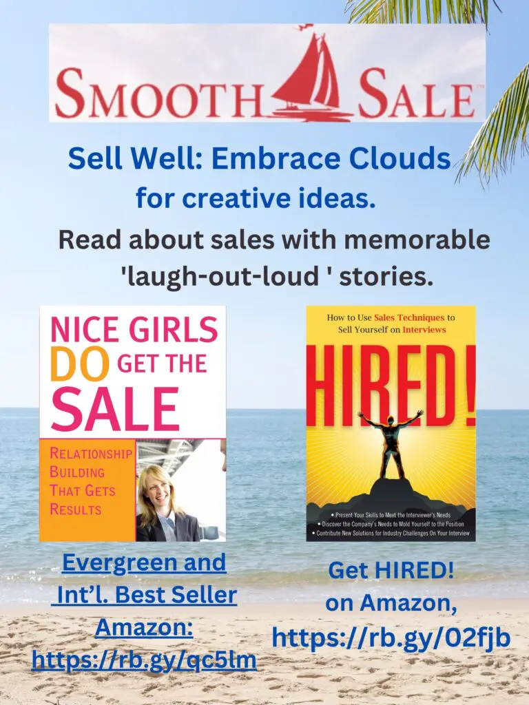 Nice Girls Do Get The Sale Is An International Best-Seller And Evergreen: 
A Classic! Https://Amzn.to/39Qivzw

Hired! How To Use Sales Techniques To Sell Yourself On Interviews Is A Best Seller. Https://Amzn.to/33Lp2Pv And Helped Many To Secure The Job They Desired.