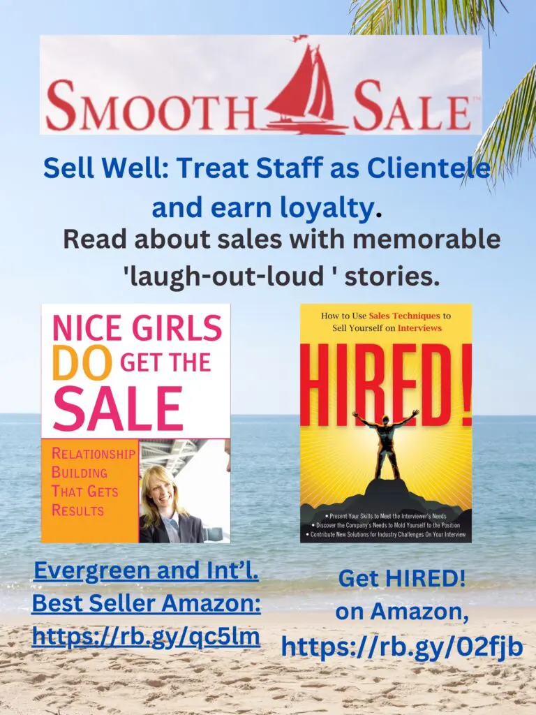 Nice Girls Do Get The Sale Is An International Best-Seller And Evergreen:
A Classic! Https://Amzn.to/39QivzwHired! How To Use Sales Techniques To Sell Yourself On Interviews Is A Best Seller. Https://Amzn.to/33Lp2Pv And Helped Many To Secure The Job They Desired.