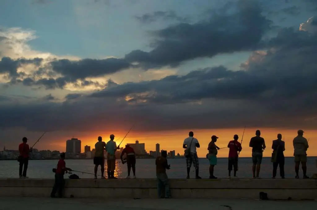 Is Cuba Safe For Americans? Your Comprehensive Guide &Raquo; Fisherman At Sunset In Havana Havana Cuba Copyright 2013 Ralph Velasco 1024X680 1