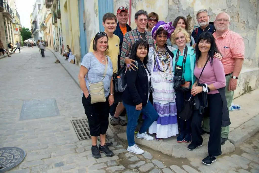 Group Shot In Plaza De La Catedral In Havana Cuba