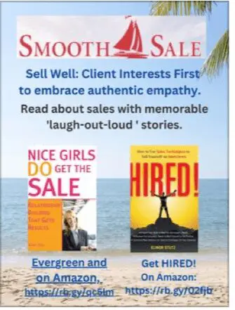Nice Girls Do Get The Sale: Relationship Building That Gets Results Is An International Best-Seller And Evergreen: 
A Classic! Https://Amzn.to/39Qivzw

Hired! How To Use Sales Techniques To Sell Yourself On Interviews Is A Best Seller. Https://Amzn.to/33Lp2Pv And Has Helped Many To Secure The Job They Desired.