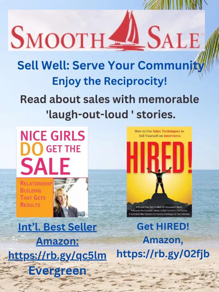 Nice Girls Do Get The Sale: Relationship Building That Gets Results Is An International Best-Seller And Evergreen: 
A Classic! Https://Amzn.to/39Qivzw


Hired! How To Use Sales Techniques To Sell Yourself On Interviews Is A Best Seller. Https://Amzn.to/33Lp2Pv And Has Helped Many To Secure The Job They Desired.