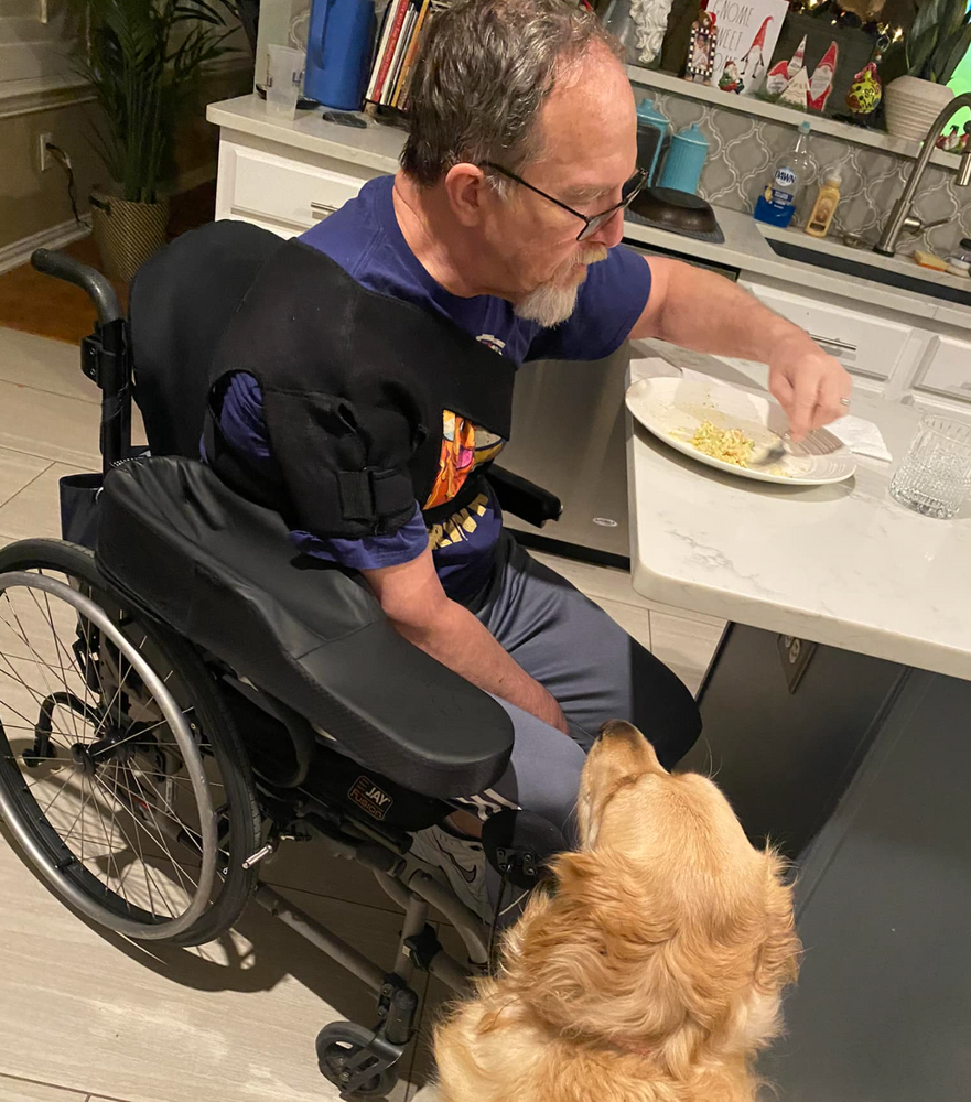 Mark Eating With Vaccum-In-Chief Sadie By His Side Top Home Modifications To Enhance Safety And Independence Post-Stroke &Raquo; File 4