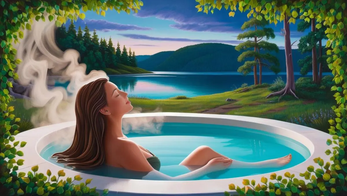 Linda Ballou Recommends Awesome Ai-Powered Tools Designed To Improve Your 2025 Travel Planning &Amp; Experience &Raquo; Woman Relaxing In A Steaming Hot Pool Overlooking A Lake Framed In Leafy Trees Scaled