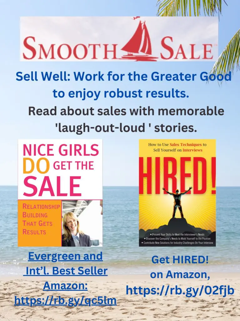 Nice Girls Do Get The Sale: Relationship Building That Gets Results Is An International Best-Seller And Evergreen: 
A Classic! Https://Amzn.to/39Qivzw


Hired! How To Use Sales Techniques To Sell Yourself On Interviews Is A Best Seller. Https://Amzn.to/33Lp2Pv And Has Helped Many To Secure The Job They Desired.