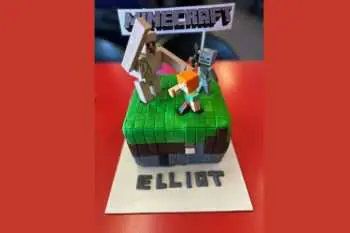 Sparks Of Joy #36 – The Joy Of Baking Birthday Cakes – Ideas For Minecraft Cakes &Raquo; Minecraft Cake Elliot 350X233 1