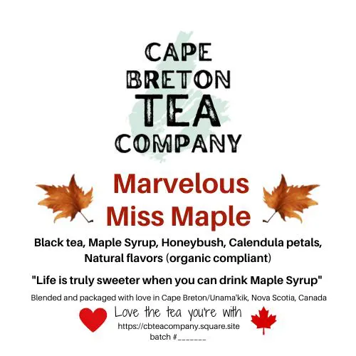 Tea Label With Maple Leaf Pictures