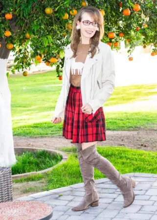 How To Wear A Red Skirt: One Color, Six Skirts, Endless Outfit Possibilities &Raquo; Jodie4 Side Red Skirt Jtouchofstyle