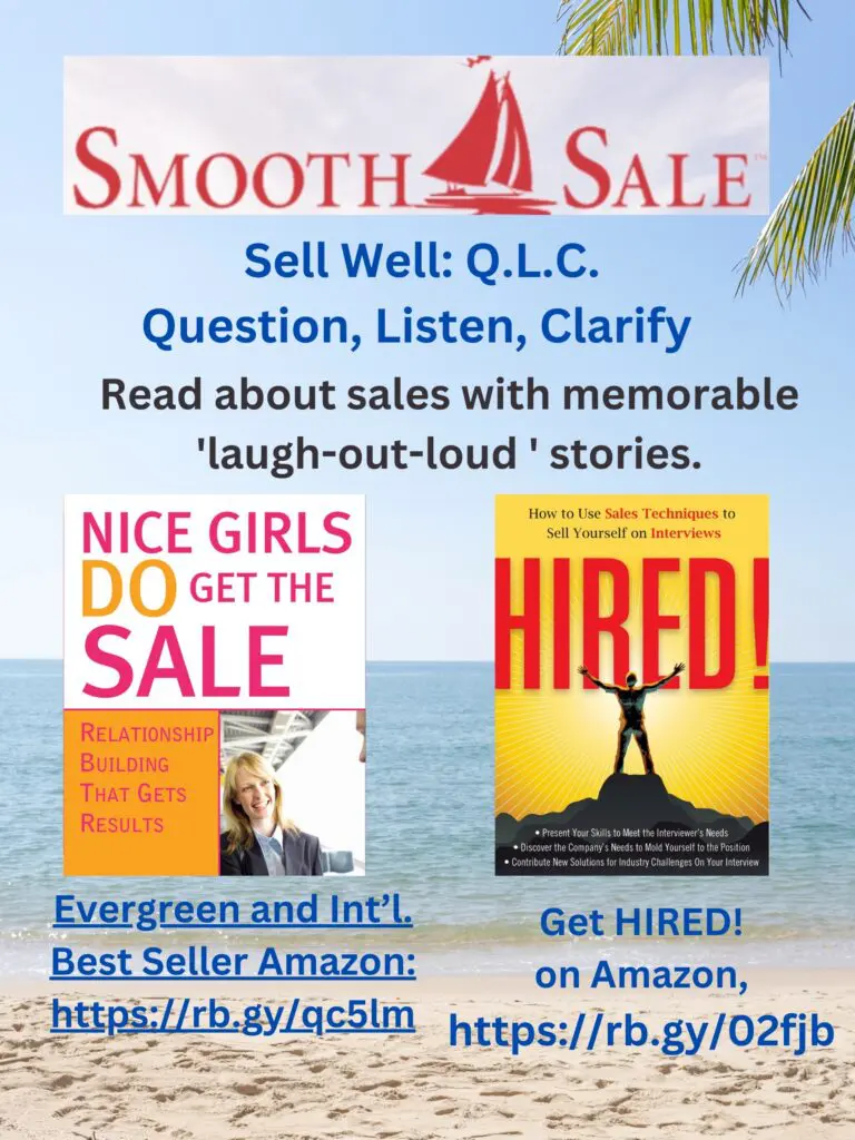 Nice Girls Do Get The Sale: Relationship Building That Gets Results Is An International Best-Seller And Evergreen:
A Classic! Https://Amzn.to/39Qivzw
Hired! How To Use Sales Techniques To Sell Yourself On Interviews Is A Best Seller. Https://Amzn.to/33Lp2Pv And Has Helped Many To Secure The Job They Desired.