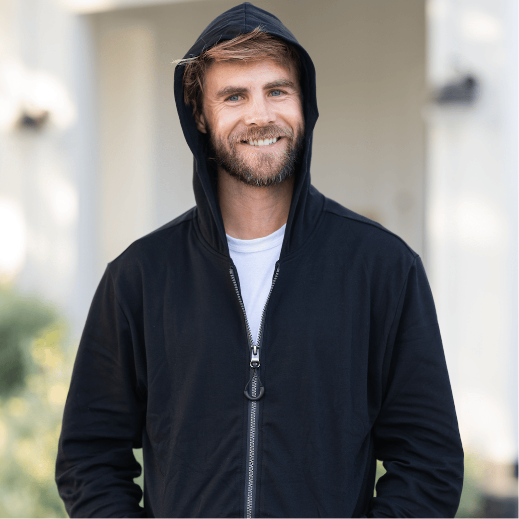 Joe & Bella Hoodease™: The Magnetic-Zip-Up Hoodie  #Black