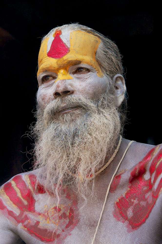 Portrait Of Sadhu In Temple Doorway In Pashupatinath, Nepal By Ralph Velasco