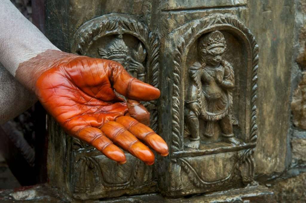 Closeup Of Sadhu'S Hand In Pashupatinath, Kathmandu, Nepal By Ralph Velasco