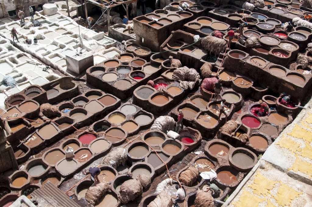 Chouara Tannery On Diagonal In Fes, Morocco By Ralph Velasco