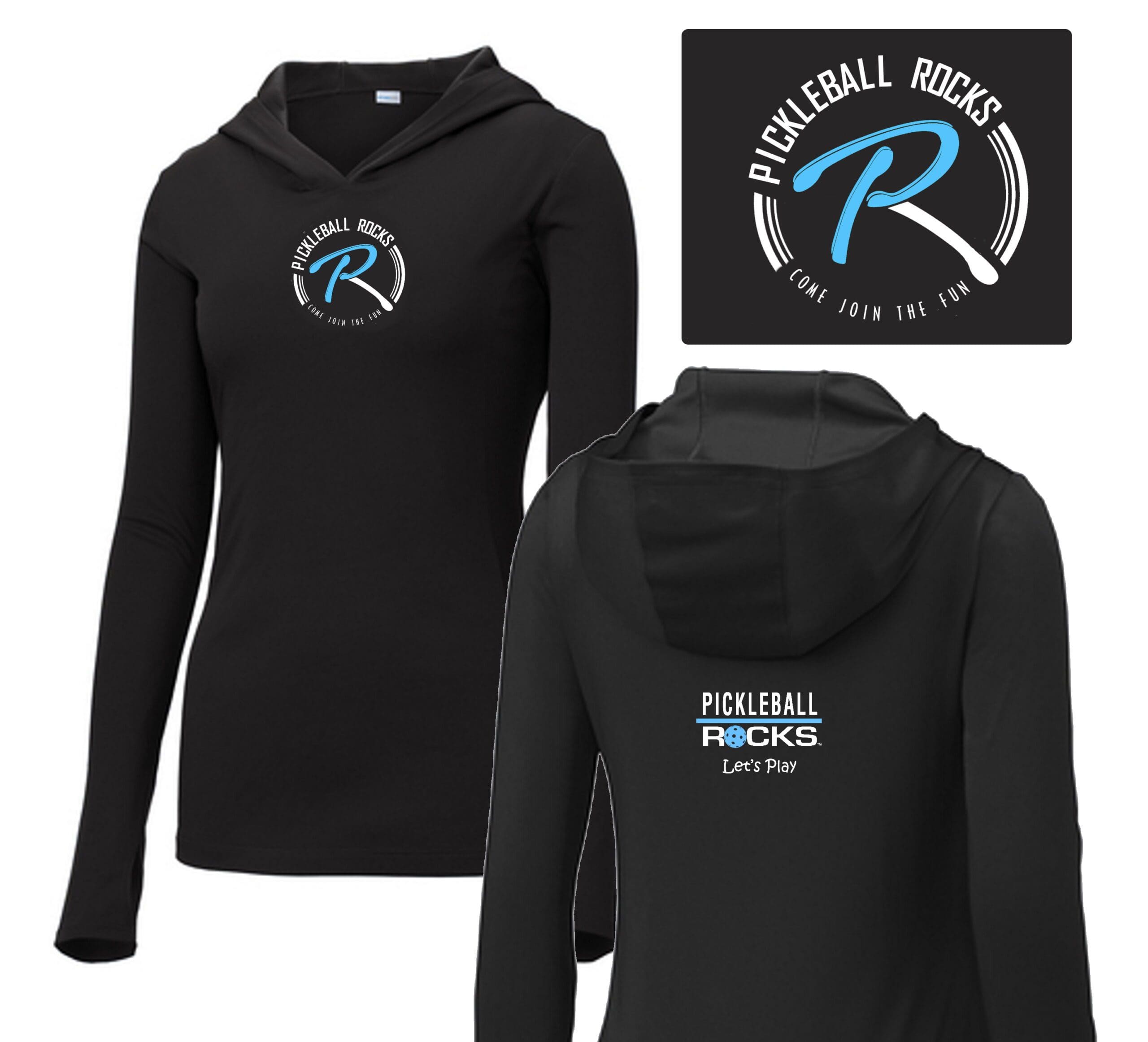 Pickleball Rocks Releases New Apparel: Just In Time For Christmas &Raquo; 358 Black Ladies Hoodie Tshirt Scaled 2