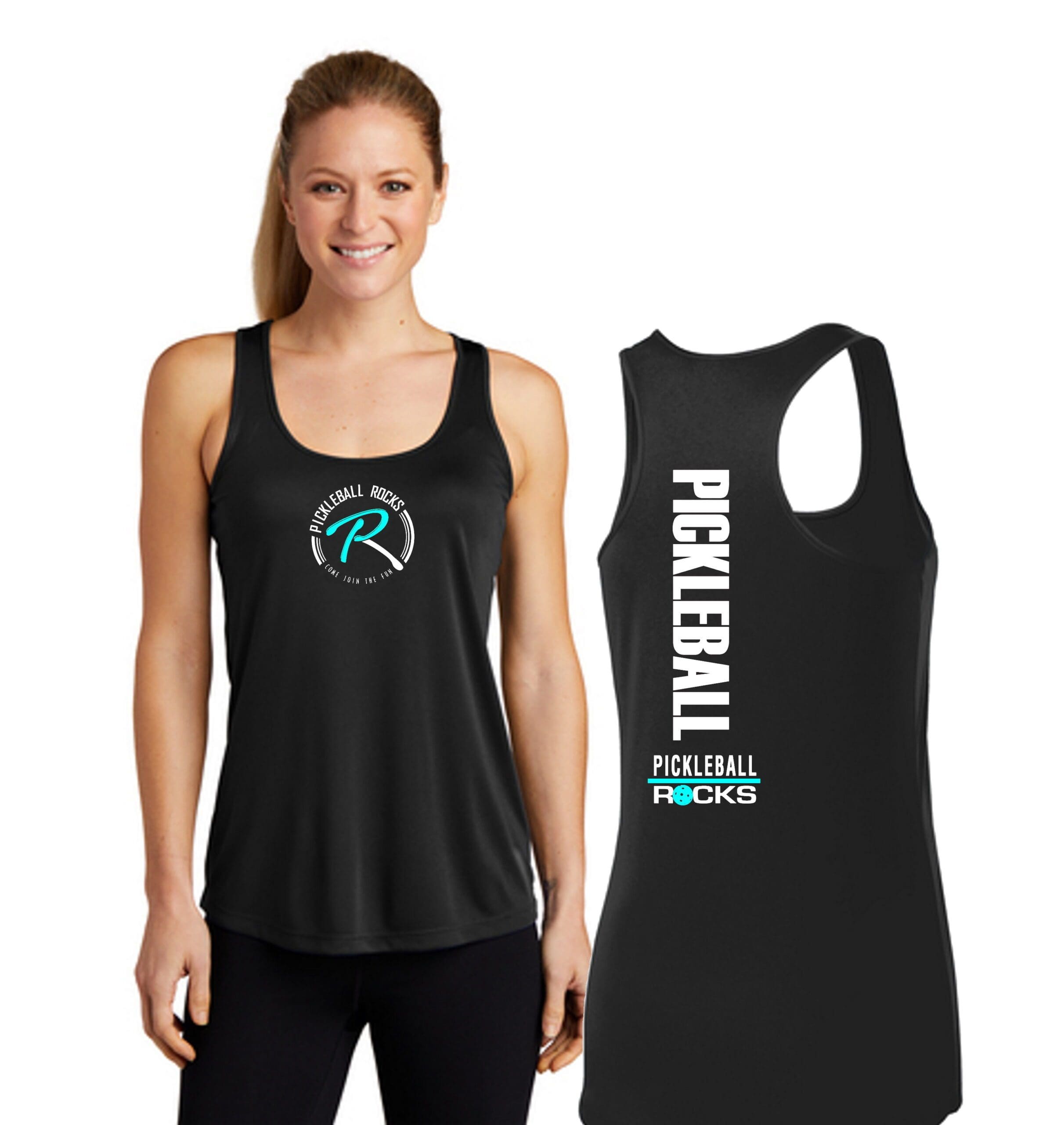 Pickleball Rocks Releases New Apparel: Just In Time For Christmas &Raquo; Pb Giant Ladies Black Racerback Tank Scaled 2