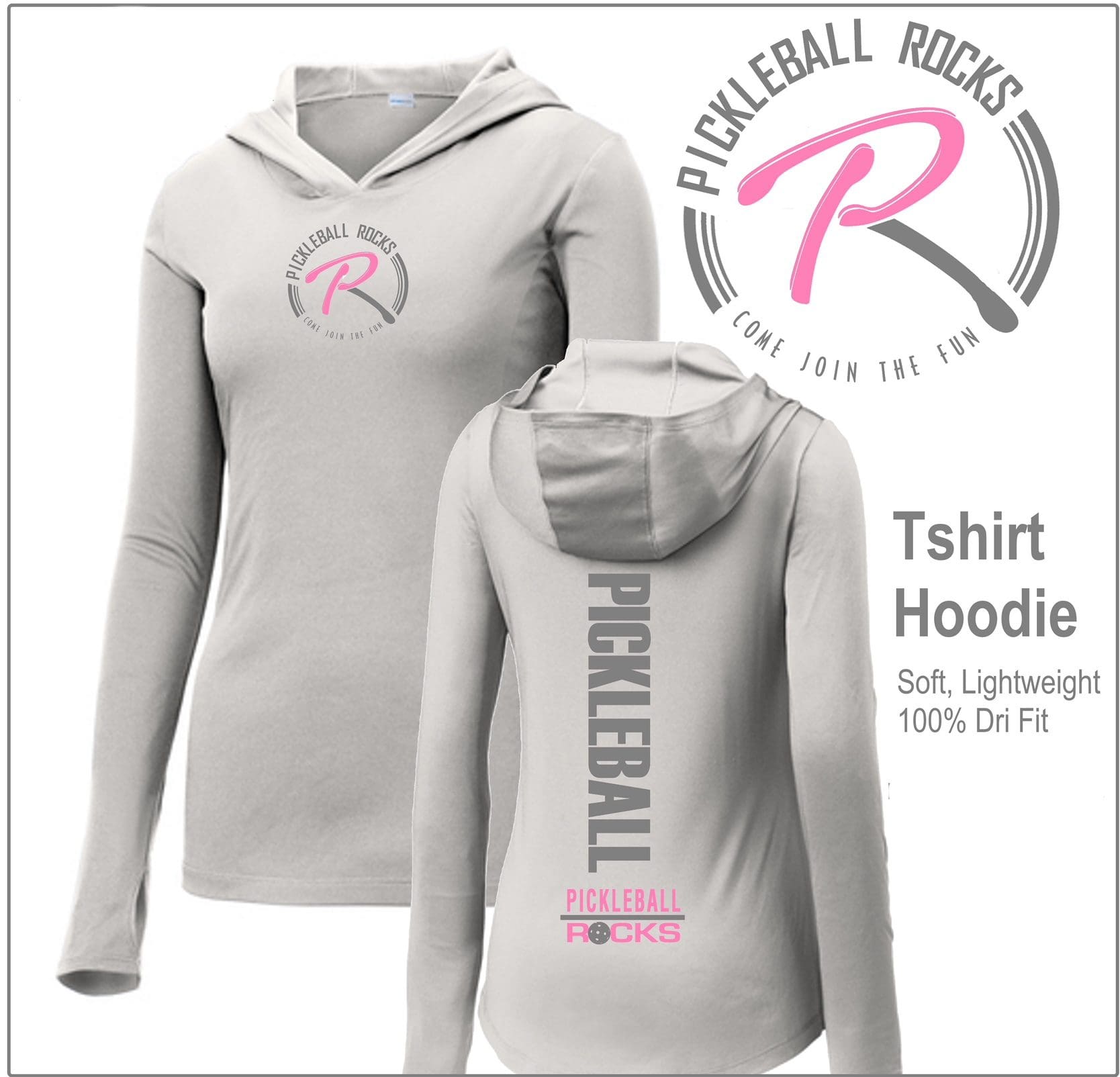 Pickleball Rocks Releases New Apparel: Just In Time For Christmas &Raquo; Pbr Pb Giant Silver Ladies Tshirt Hoodie 1