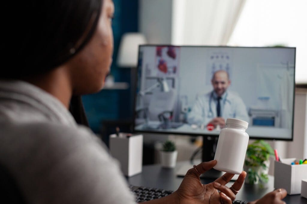 Is Telehealth A Good Option? &Raquo; Woman With Disease Using Video Call On Monitor For 2022 01 05 18 22 12 Utc 1024X683 1