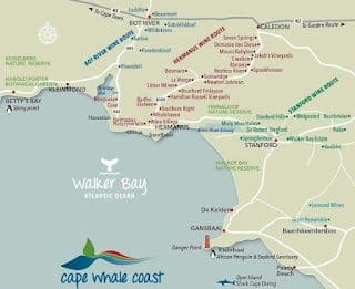 Map Hermanus Wine Region