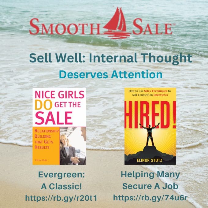 Nice Girls Do Get The Sale Is An International Best-Seller And Evergreen:
A Classic! Https://Amzn.to/39QivzwHired! How To Use Sales Techniques To Sell Yourself On Interviews Is A Best Seller. Https://Amzn.to/33Lp2Pv And Helped Many To Secure The Job They DesiredVisit Elinor Stutz'S Author Page On Amazon: Https://Www.amazon.com/Elinor-Stutz/E/B001Js1P8S  