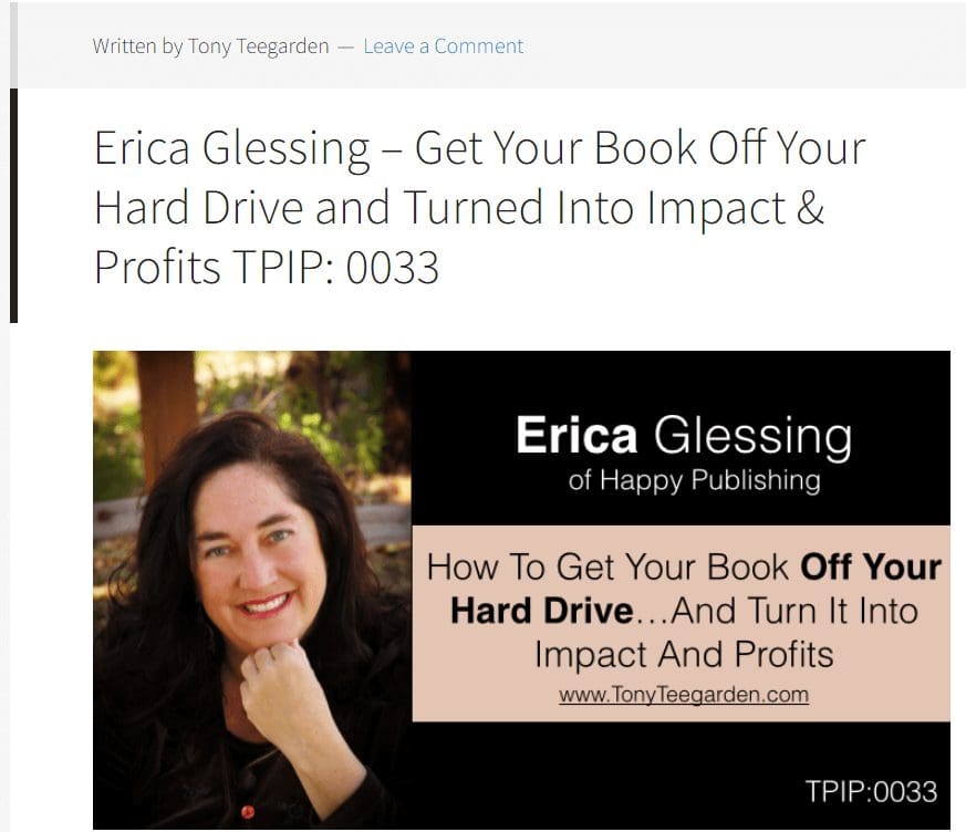 How To Guest On Podcasts &Raquo; Tony Teegarden Interviews Erica Glessing On His Podcast