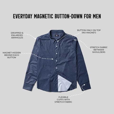 Magnetic Button Down Shirt For Men