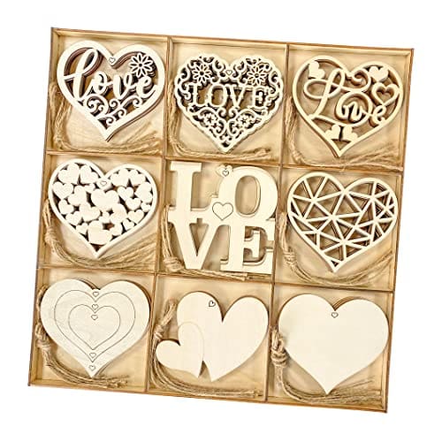 45 Pack Unfinished Wood Heart Shaped Cutouts For Diy Crafts