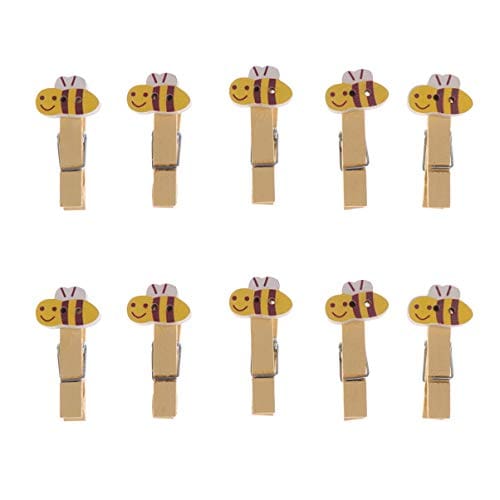 10Pcs Clothespins Bee Wooden Clips