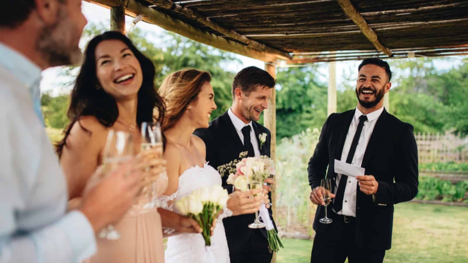 Best Man Giving Speech In Wedding