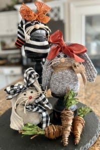 Easy Diy Easter Crafts &Raquo; Diy Sock Bunnies Easy Crafting Trio Of Bunnies With Carrots 199X300 1