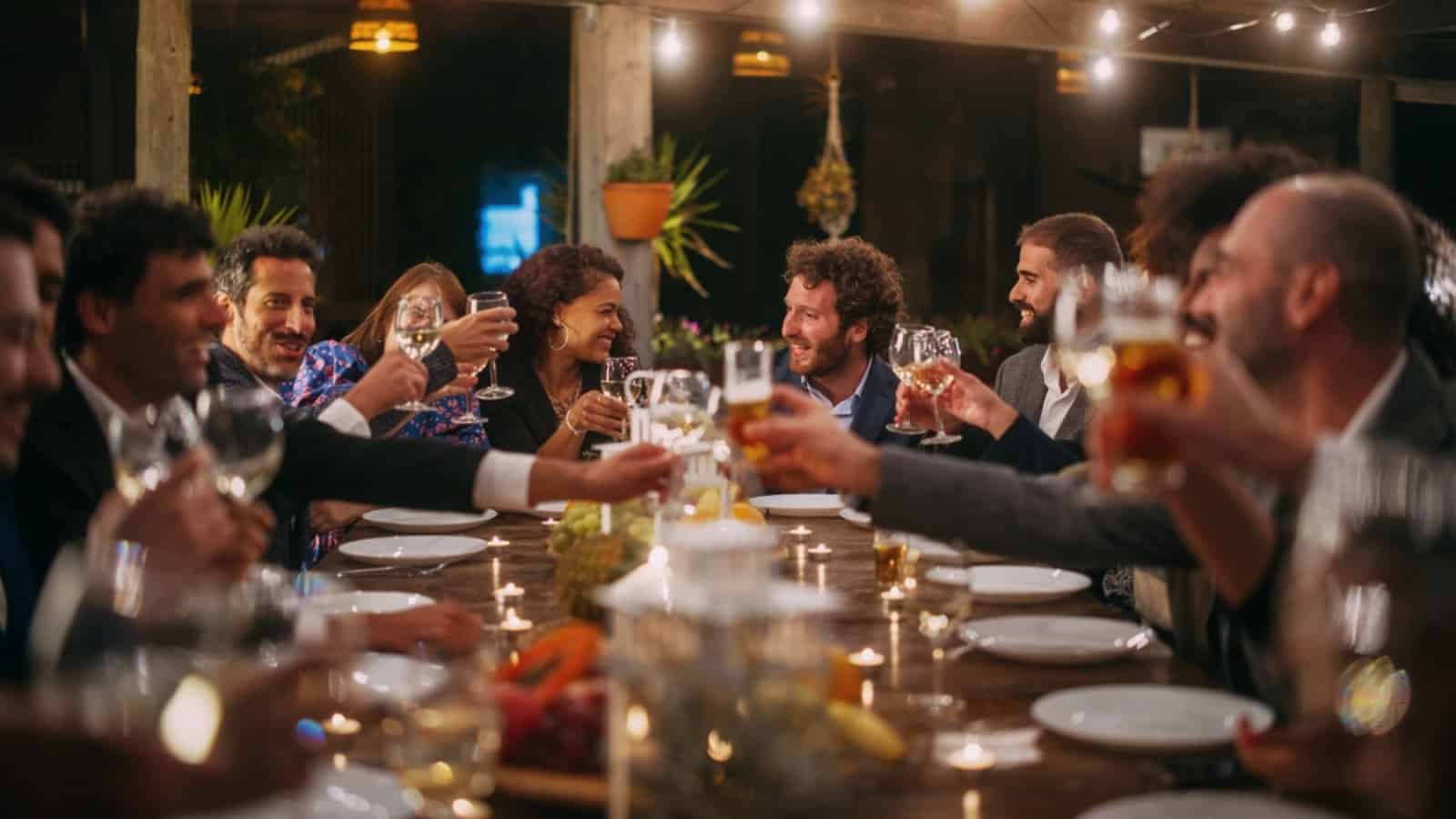 Guest Enjoying Drinks In Wedding