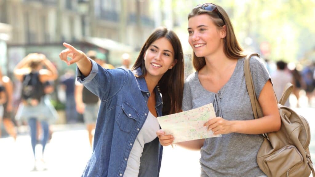 Local Girl Helping Tourist