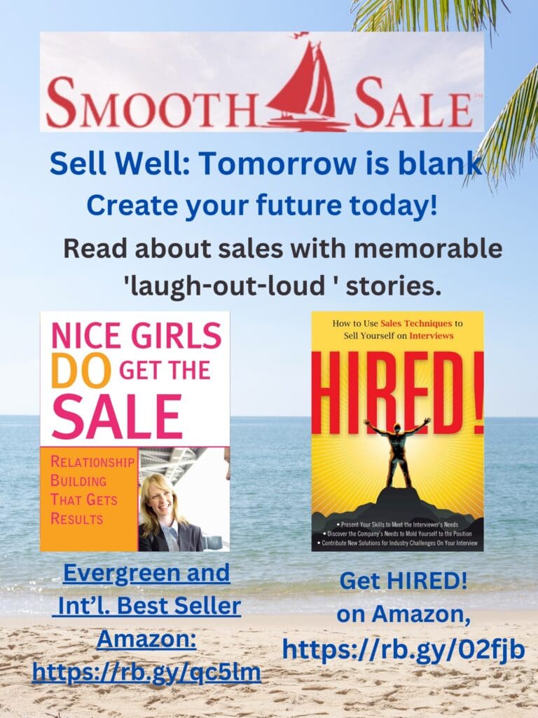 Nice Girls Do Get The Sale Is An International Best-Seller And Evergreen:
A Classic! Https://Amzn.to/39QivzwHired! How To Use Sales Techniques To Sell Yourself On Interviews Is A Best Seller. Https://Amzn.to/33Lp2Pv And Helped Many To Secure The Job They Desired.
