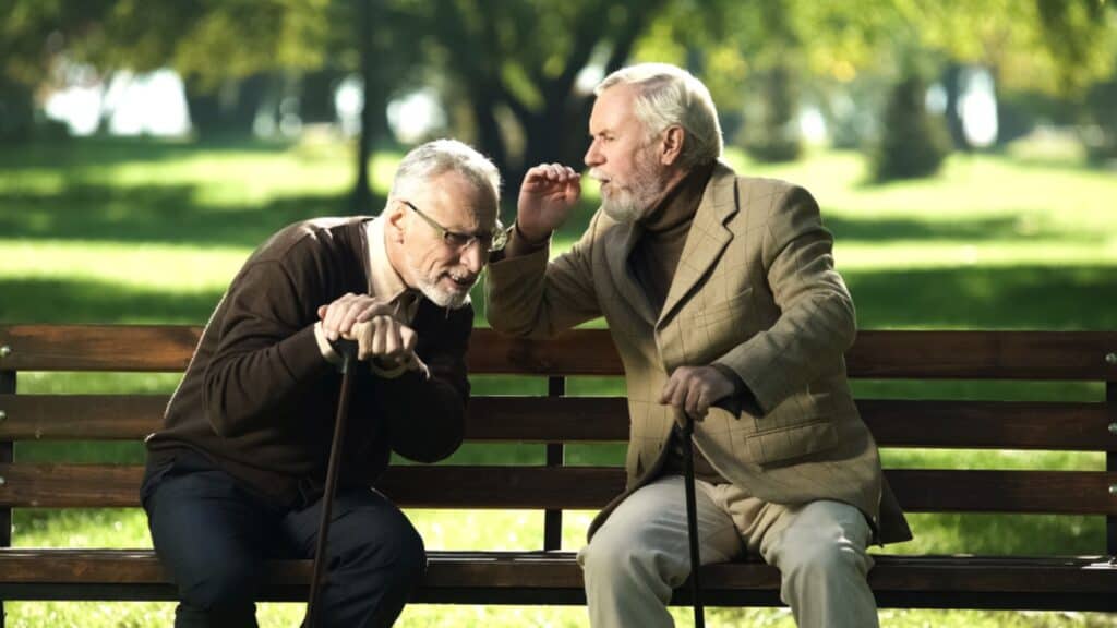 Two Old Men Having Conversation