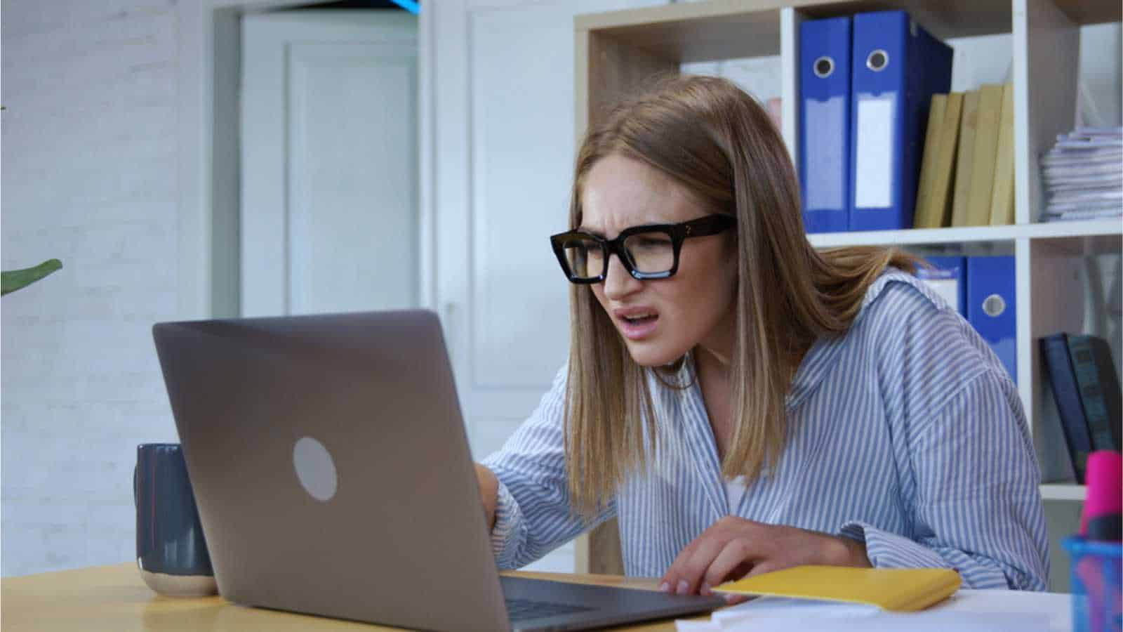 Woman Using Computer To Track Expense