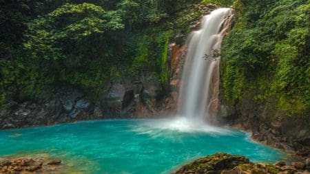 16 Affordable Destinations That Are Perfect To Retire At With $265K In Savings &Raquo; El Rio Celeste Waterfall Costa Rica 1024X576 1