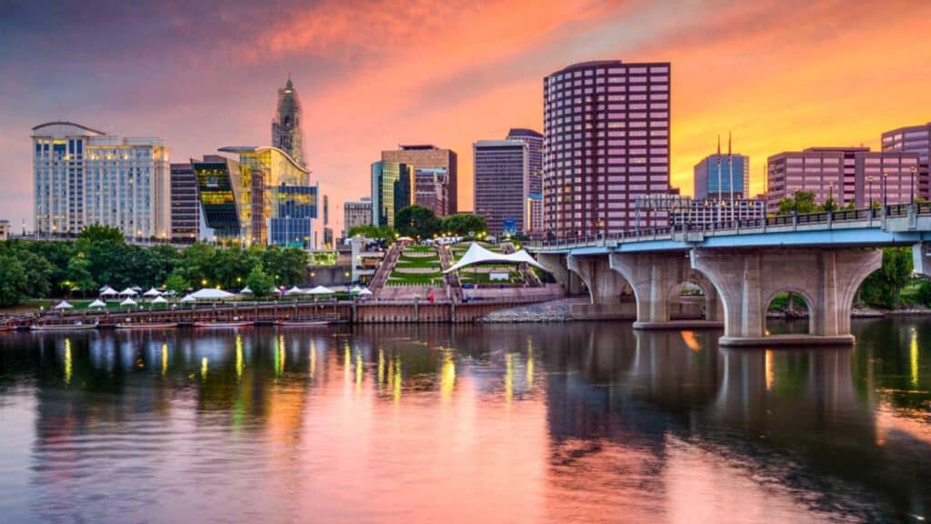 Hartford, Connecticut, Usa Downtown Skyline.