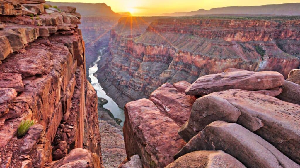 Sunrise At Toroweap In Grand Canyon National Park.