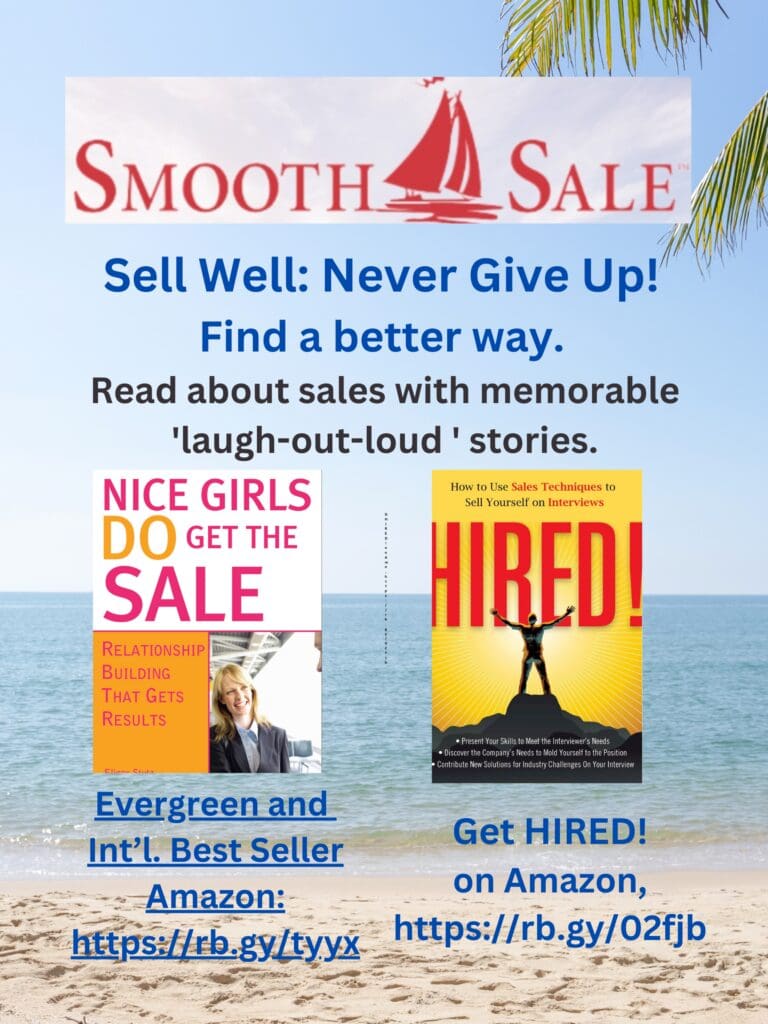 Nice Girls Do Get The Sale: Relationship Building That Gets Results Is An International Best-Seller And Evergreen:
A Classic! Https://Amzn.to/39QivzwHired! How To Use Sales Techniques To Sell Yourself On Interviews Is A Best Seller. Https://Amzn.to/33Lp2Pv And Helped Many To Secure The Job They Desired.