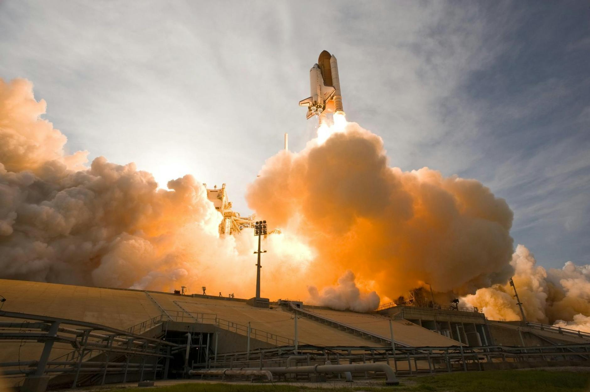 Launching Of White Space Shuttle