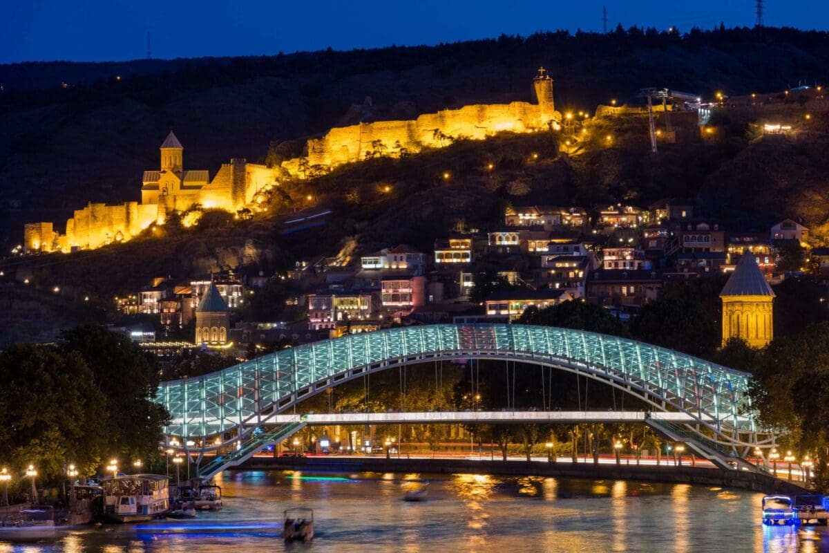 Wine History Of Armenia And Georgia: Ancient Techniques To Modern Day &Raquo; Bridge Of Peace With Narikala Fortress Tbilisi Georgia Copyright 2019 Ralph Velasco Scaled 1 Scaled