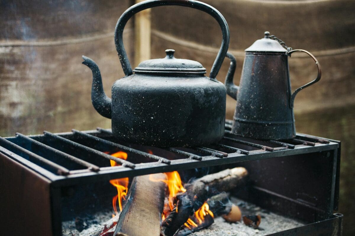 Black Kettle On Grill